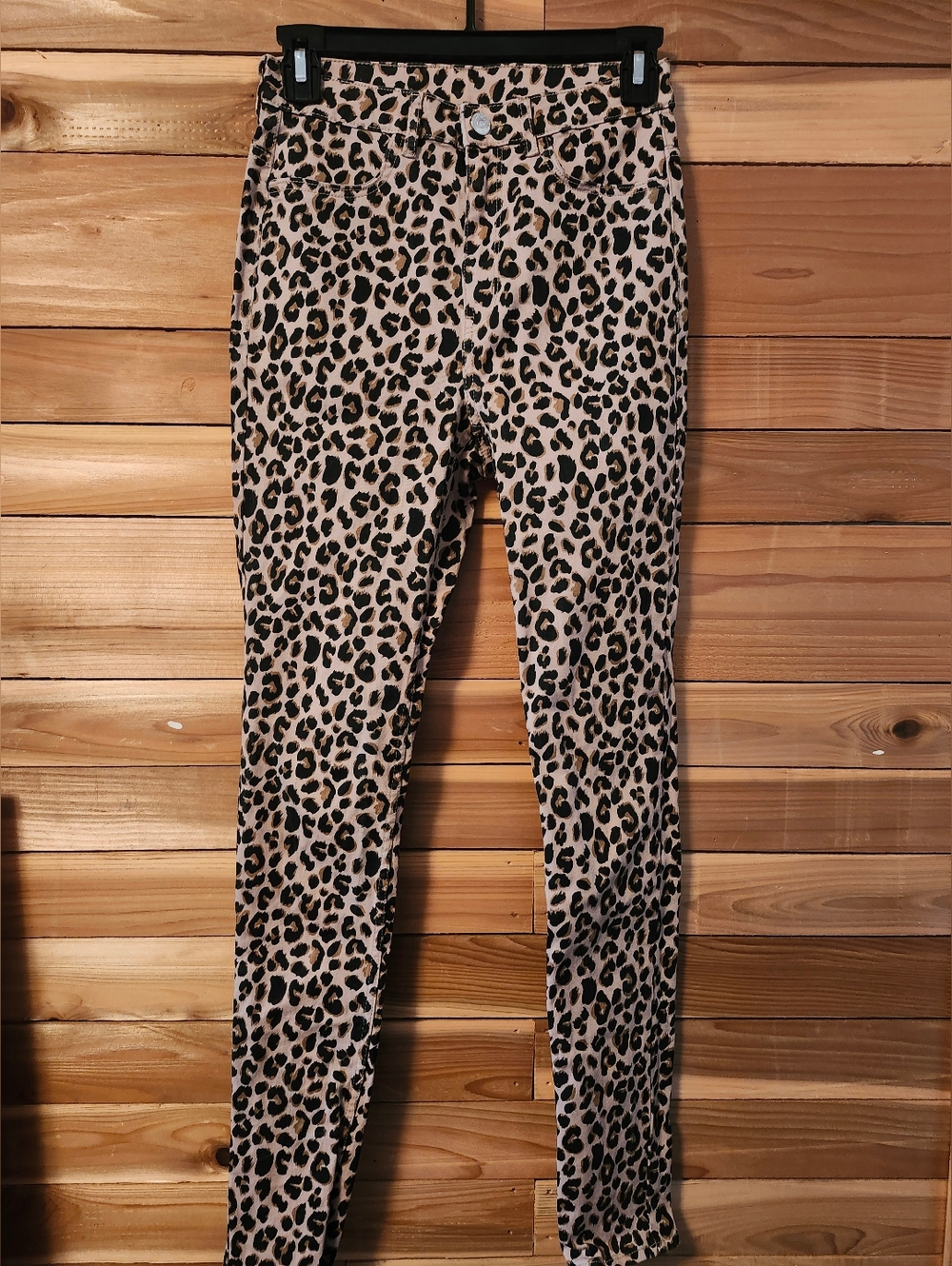 Leopard Print Skinny Jeans - Tan & Black Divided Size 4